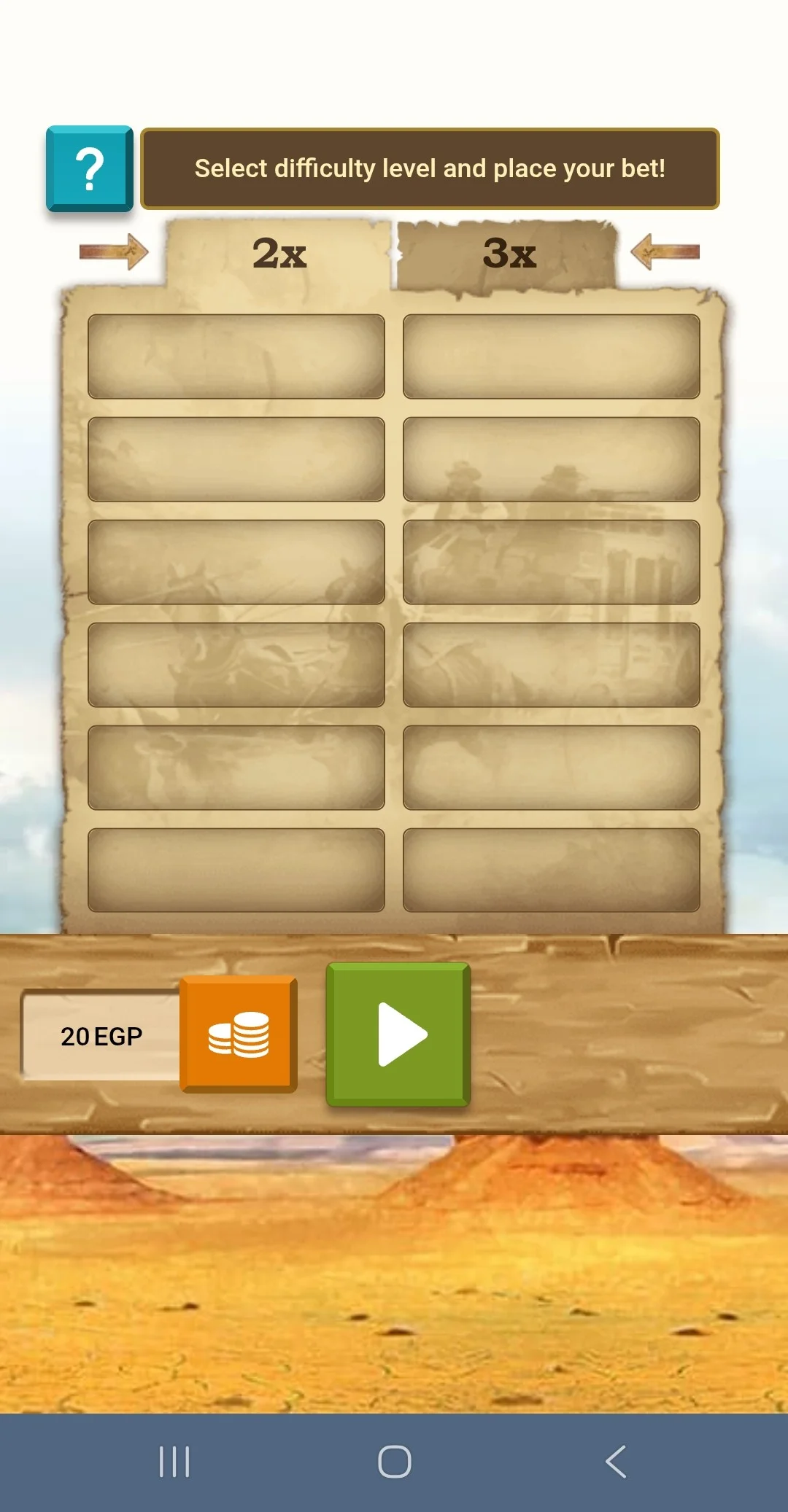 واجهة لعبة الكنز Wild West Gold على 1xBet