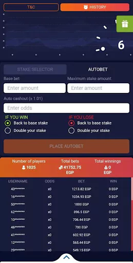 1xBet Crash Oyunu Ana Ekranı